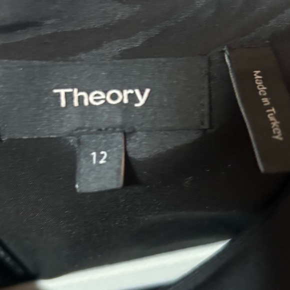 THEORY Jorianna Rubric Black Sleeveless Scoop Neck Cinched Mini Dress - Picture 6 of 9